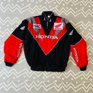 Vintage HONDA EMBROIDERED RACING JACKET MOTO RACING F1 MOTORCYCLE JACKET S
